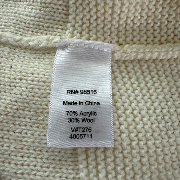 Coldwater Creek Ivory Short Sleeve Cowl Neck Sweater Womens L (14-16) Wool Blend - Picture 5 of 5